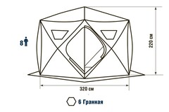 Зимняя палатка шестигранная Higashi Winter Camo Sota Pro трехслойная