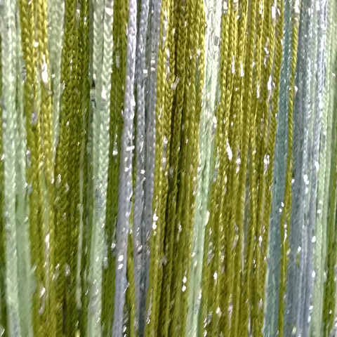 Нитяные шторы дождь радуга - серые, зеленые, 300 х 280 см. Арт. 7-15-19