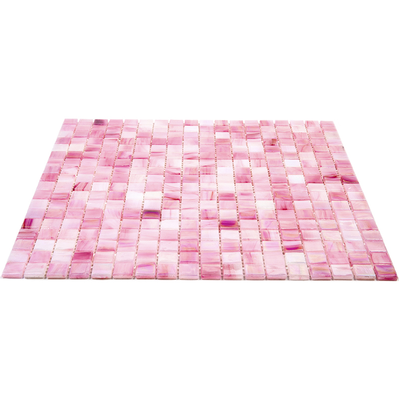 NN108 Мозаика одноцветная чип 15 стекло Alma Mono Color розовый квадрат глянцевый перламутр