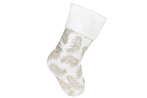 Рождественский носок белый с перьями, 46*19 см - Купить