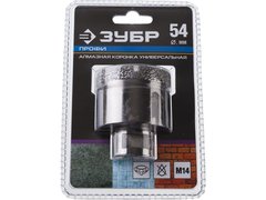 ЗУБР АВК, d 54 мм, (М14, 15 мм кромка), вакуумная алмазная коронка, Профессионал (29865-54)