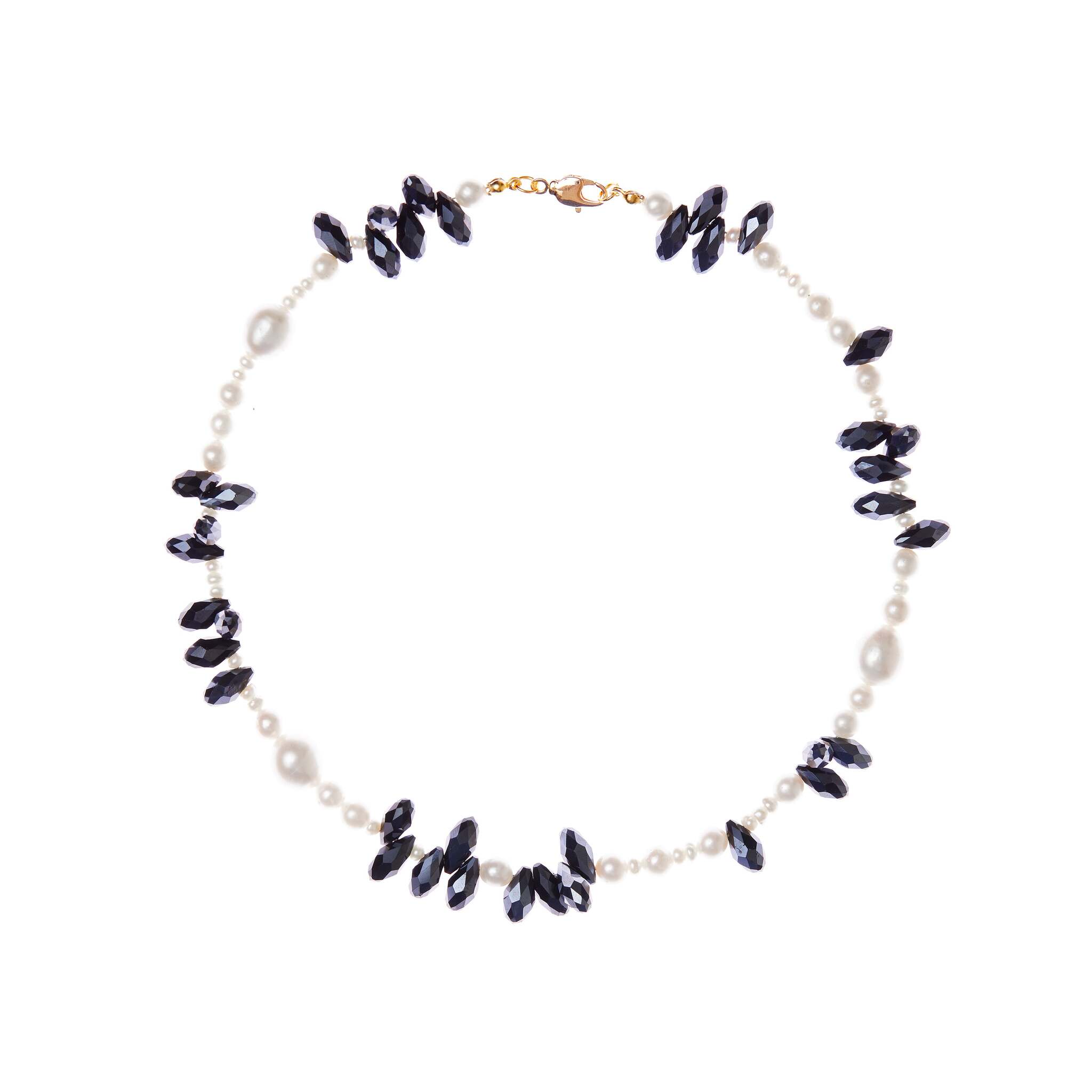 HOLLY JUNE Колье Black And White Crystal Pearl Necklace holly june колье black pearl tie necklace