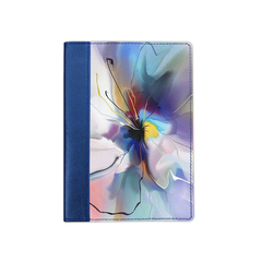 Ежедневник комбинированный с обработанными краями "Мягкий цветок", синий белая вставка