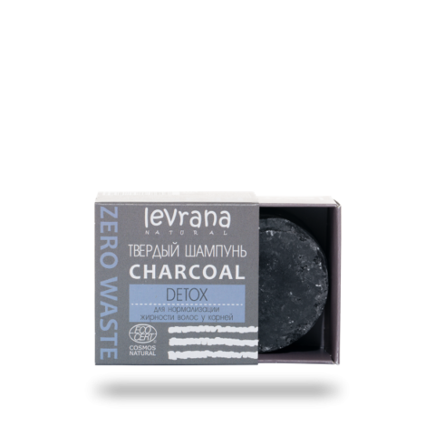 Levrana Твердый шампунь «Сharcoal детокс», 50 г ECOCERT COSMOS NATURAL