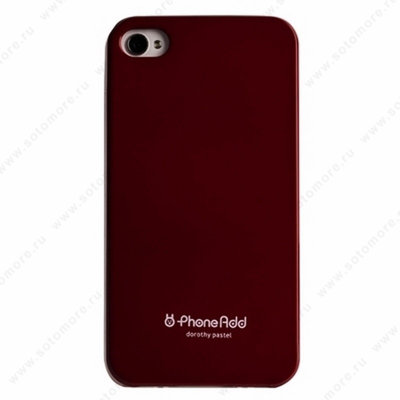 Накладка PhoneAdd пластиковая для iPhone 4s/ 4 бордовая