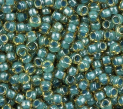 Бисер TOHO, цвет бирюза окрашенный изнутри (953), размер 15,  5 грамм