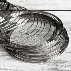 Мемори-проволока, цвет серебро, размер 55 мм, цена за 5 витков