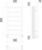 Полотенцесушитель Terminus Контур П7 300х800