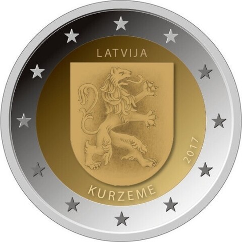 2 евро 2017 Латвия - Курземе.