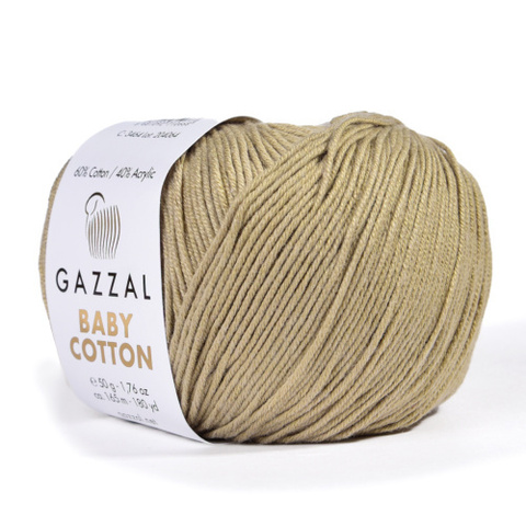 Пряжа Gazzal Baby Cotton 3464 мокрый песок