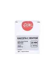Кассета с лентой S'OK by Sakura Printing TZE241 для Brother P-Touch, черный на белом, 18мм, 8м, наклейка