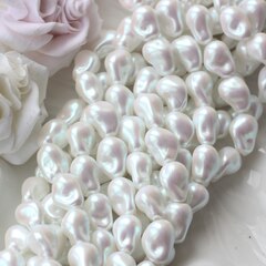 Майорка, имитация барочного жемчуга, White Pearls (слегка с розовым отливом) 10*15 мм, 1 нить, МА233