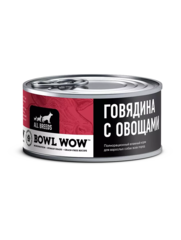 Bowl wow корм консервированный для собак говядина с овощами