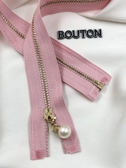 Молния розовая золото матовый жемчуг