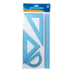 
          Набор чертежный Alingar, 30 см, пластиковый, 4 предмета, цвета ассорти, пакет ПВХ с европодвесом