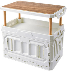 Складной кемпинговый ящик Skully Table Wood lid 60л (58х36х56) white