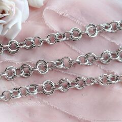 Цепочка 10х10 мм, родий, 27 см. А033-1 (27см)