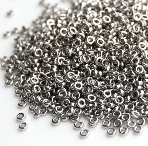 SPR-0194 Бисер-разделитель 2.2*1мм покрыт палладием/ Spacer beads 2.2*1mm palladium plated