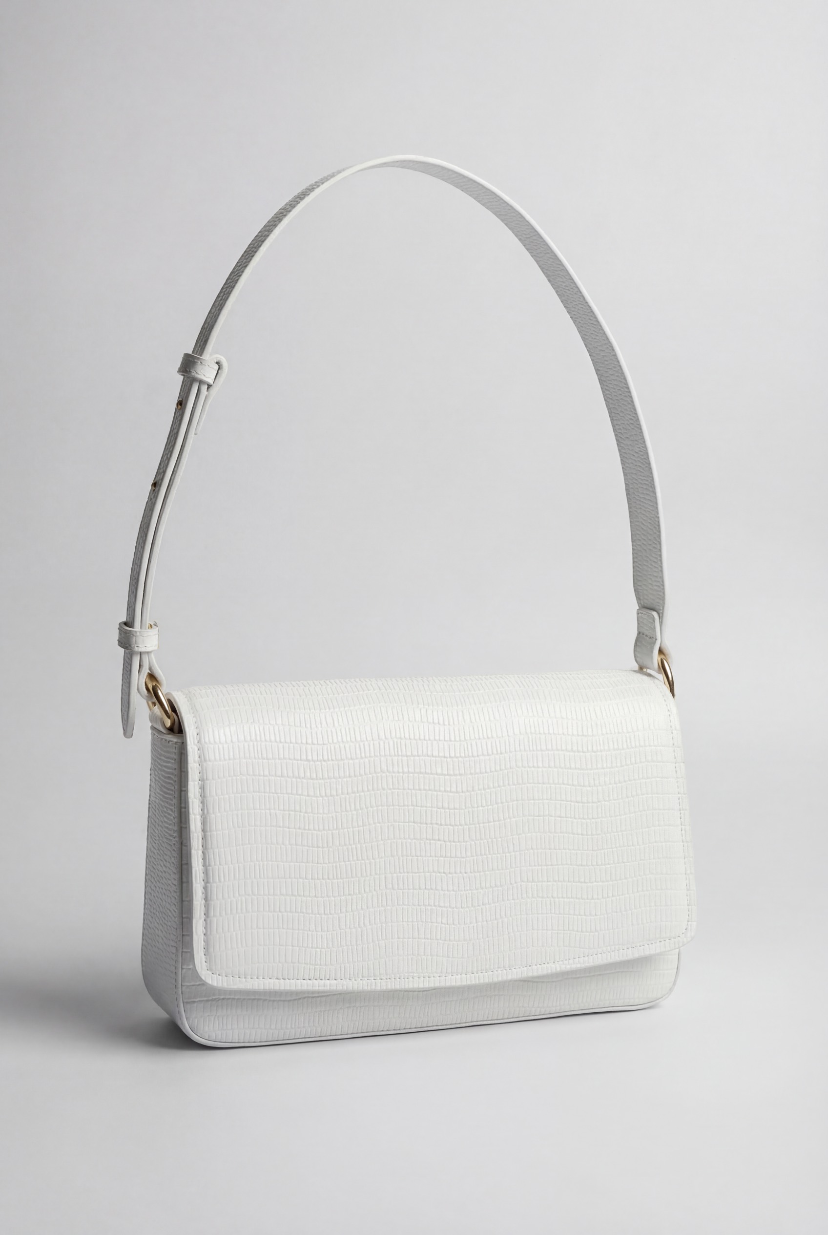 Сумка-кроссбоди из кожи под рептилию, белый