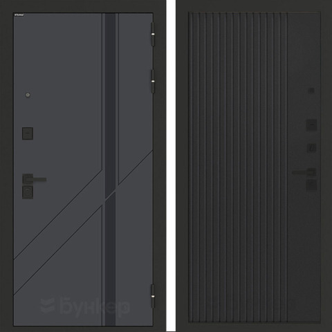Входная металлическая дверь Бункер БН-12 Веллюто верде 29 Хомс Кварц черный