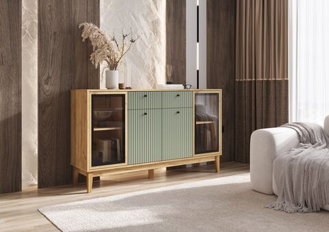 Оливия Комод (рамка AGT) (Олива софт, Дуб Крафт)