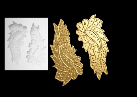 Силиконовый молд Крылья с драгоценными камнями