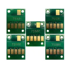 Чипы для картриджей, ПЗК и СНПЧ для Canon PIXMA iX6870, iP7270, iX6770, MX927, MX727, MG6670, MG6470, MG5670, MG5570, MG5470, авто обнуляемые PGI-750, CLI-751, комплект 5 цветов