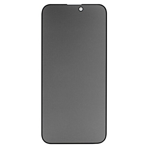 Защитное стекло 3D на весь экран Privacy для iPhone 15 Pro Max (Антишпион) (Черная рамка)