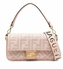 Сумка через плечо Fendi Baguette с логотипом FF светло-розовый