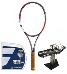 Ракетка теннисная Babolat Pure Strike VS - chrome/red/white + струны + натяжка