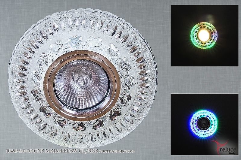 Светильник точечный встраиваемый 10499-9.0-001CNB MR16+LED3W CL/RGB Хром по кругу Многоцветное свечение