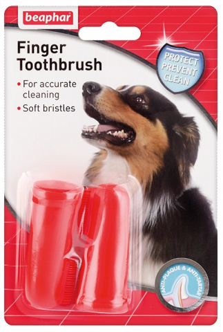 Beaphar зубная щетка для собак двойная на палец