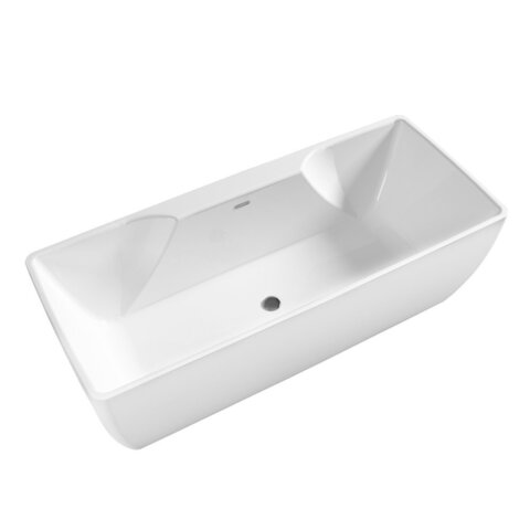 BelBagno BB110-180-76 Отдельно стоящая овальная акриловая ванна в комплекте с щелевым переливом и сливом цвета хром 1800x760x620