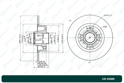 Диск тормозной G-brake  GR-03189