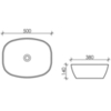 Sancos CN5005 Умывальник чаша накладная овальная Element 500*380*140мм. Для столешниц с отверстием под смеситель