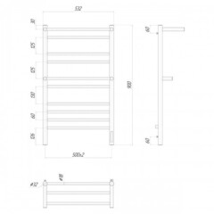 Полотенцесушитель электрический Lemark Pramen - LM33910Z (П10 500x900), диммер справа, хром