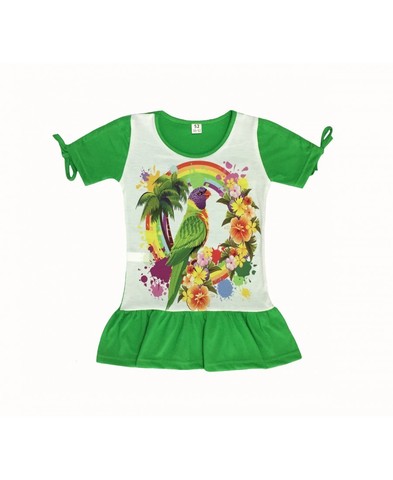 Платье с попугаем детское трикотажное