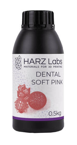 Фотополимер HARZ Labs Dental Soft Pink, розовый (0,5 кг)