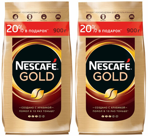 купить Комплект кофе растворимый Nescafe Gold, 900 г пакет х 2 шт