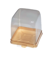 Упаковка - купол квадрат (дно золотое) 8.5х8.5 см. 1 шт