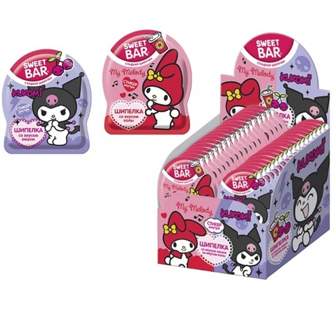 KUROMI, MY MELODY SWEET BAR Сладкая шипучка в фигурном пакете с подарком 1кор*6бл*40шт, 5г.