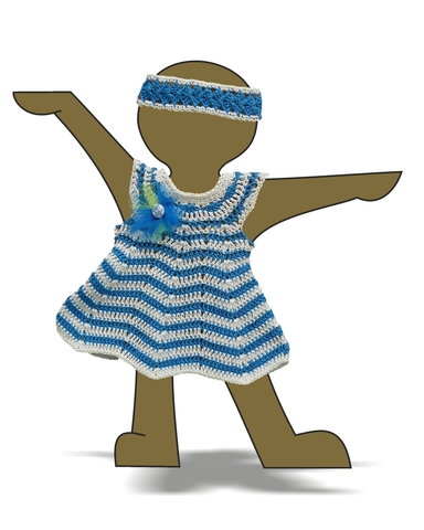 Вязаное платье - Демонстрационный образец. Одежда для кукол, пупсов и мягких игрушек.