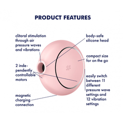 Воздушный клиторальный стимулятор с вибрацией Satisfyer Pro To Go 3 розовый