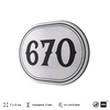 Номерок на дверь квартиры 670, для кабинета, офиса, шильдик 9 х 7 см, серебристый, Айдентика Технолоджи