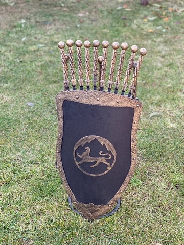 Набор шампуров и предметов для мангала в кованом щите