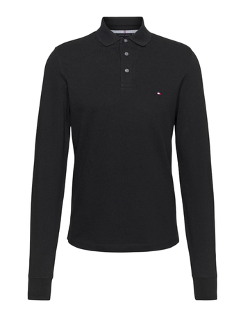 Теннисная футболка Tommy Hilfiger 1985 Slim Long Sleeve Polo - black