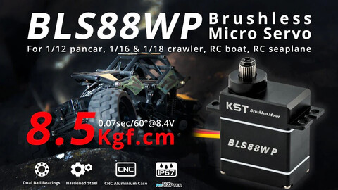 Сервопривод KST BLS88WP (8.5 кг/см, 0.07 сек/60°, 21г)
