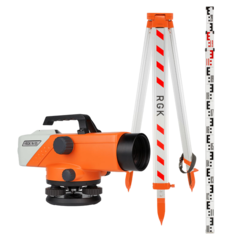 Комплект - оптический нивелир RGK N-55, рейка AMO S3 и штатив RGK S6-N N55S6S3