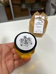 Брендированная баночка с медом в коробочке с биркой, 140 грамм