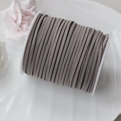 Шнур замшевый (искусственный), серый, 2,3*1 мм, 1 метр, ШН003
